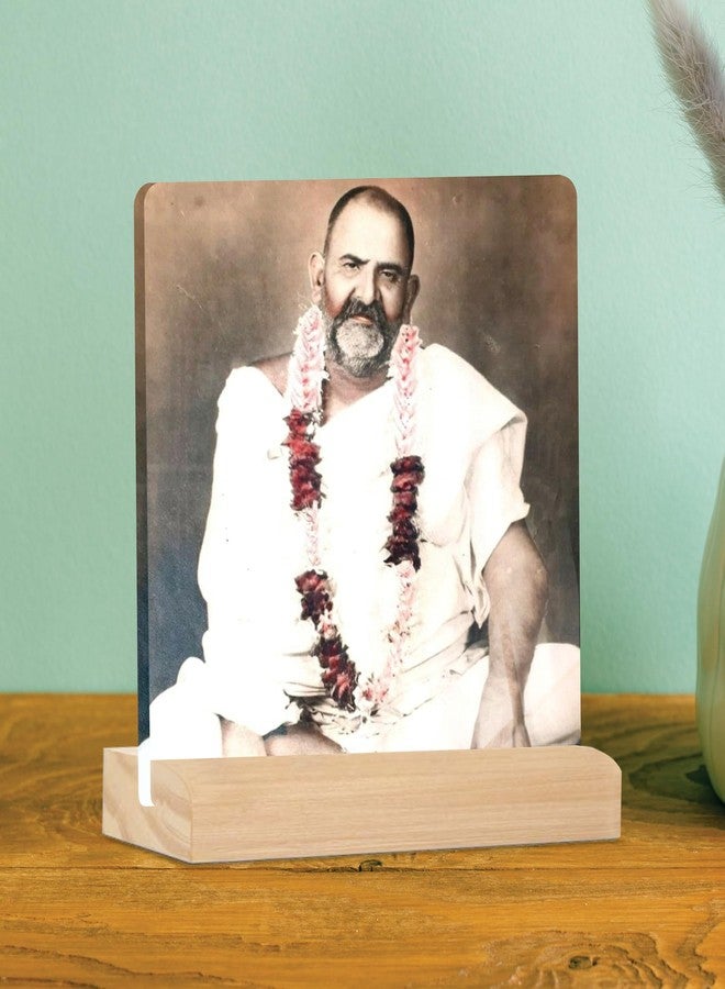 Giftplease Neem Karoli Baba ji Tabletop Photo Frame with Wooden Stand | Desk for Home & Office Decor Spiritual Inspirational Gift Elegant Display Pictures GMP_104 - Image 3